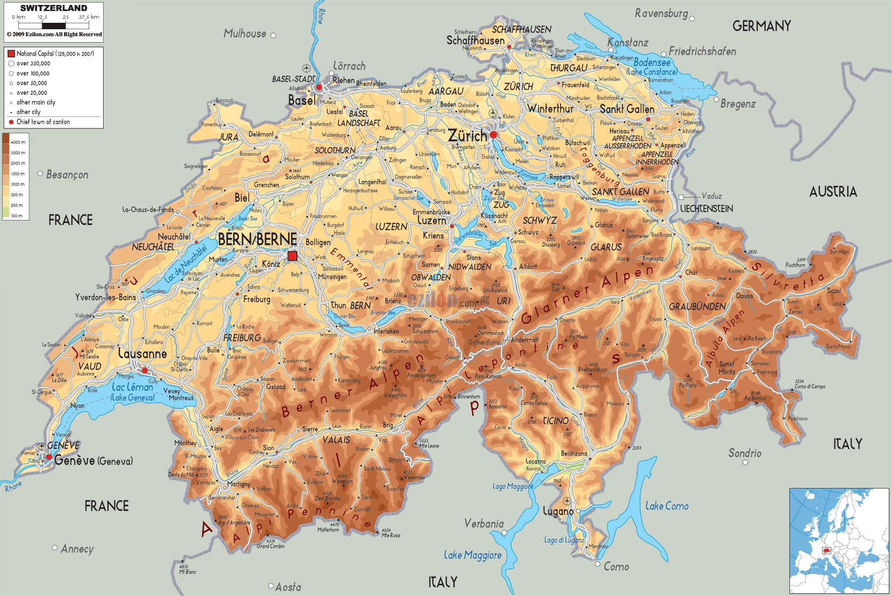 Switzerland Map